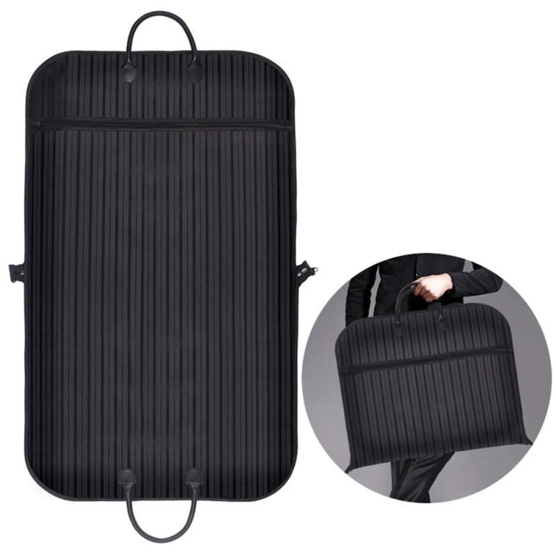 Description Picture 3 of itemOxford Cloth Suit Dust Cover Striped Suit Coat Bag Clothing Storage Bag Breathable Garment Suit Cover Clothes Dress Carrier Bag