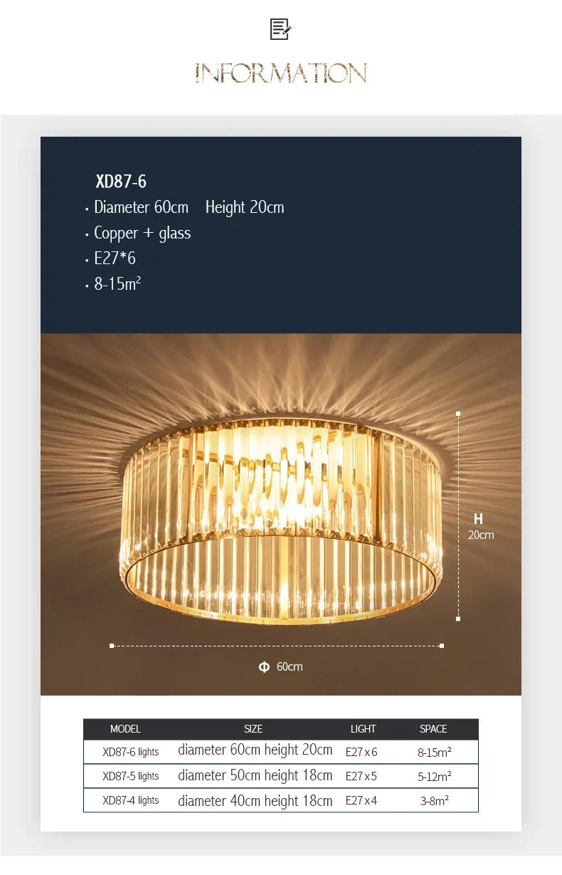 Description Picture 5 of itemNordic Classical Ceiling Lamp Room Decor Ceiling Light Round Crycle LED Golden Main Light For Parlor Aisle Bedroom Dining Lamp