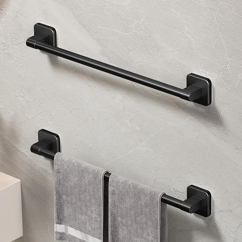 Description Picture 4 of itemSelf-Adhesive Towel Rack Bathroom Towel Holder Without Drilling Bathroom Black Corner Shelf Bar 50CM Bathroom Storage Towel Rail