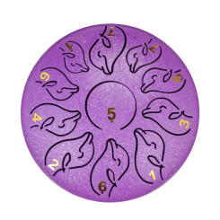 6-Inch 11-Tone Steel Tongue Luxury Purple Ethereal Drum with Drumstick Retro Musical Drums Handpan Musical Instrument Tambourine