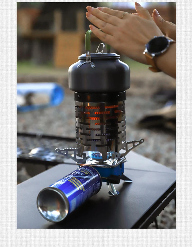 Description Picture 4 of itemOutdoor Portable Gases Heater Stoves Heating Cover Mini Heater Cap Stainless Steel Gas Oven Burner Camping Stove Equipments