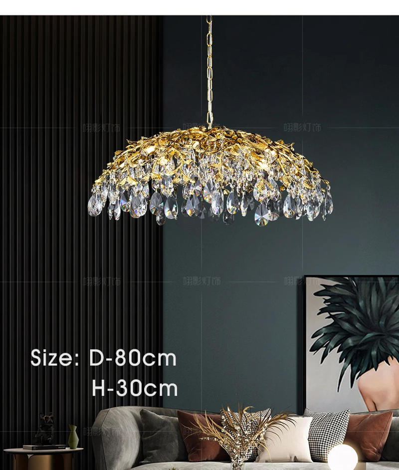 Description Picture 5 of itemItalian Crystal Pendant Light Kitchen Lamp Ceiling Dining Room Pendant Chandelier Luxury Crystal Large Living Room Chandelier