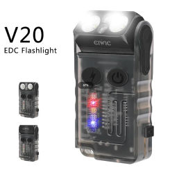 KDULIT V20 LED Keychain Flashlight Portable Mini EDC Torch USB Rechargeable Work Light with Magnet Clip Camping Pocket Lantern