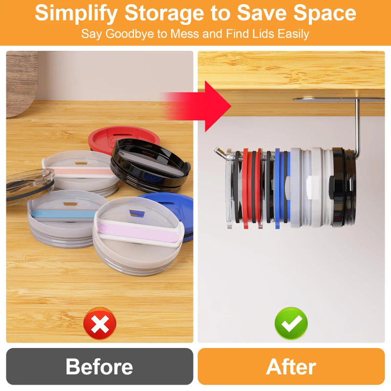 Description Picture 6 of itemTumbler Lid Organizer, Space Saving Cup Lid Organizer for Yeti Tumbler/Stanley Tumbler/Simple Modern Tumbler Lids 2pcs