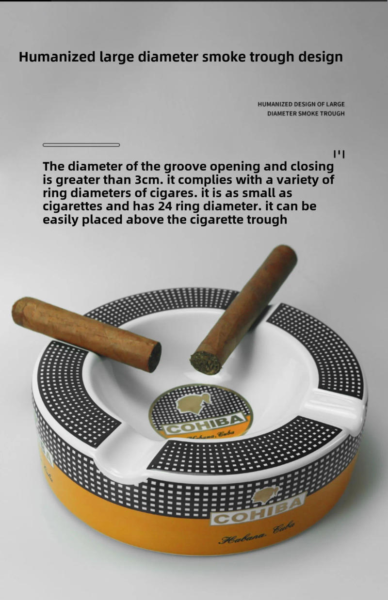 Description Picture 6 of itemCigar Ashtray Big Ashtrays for Round Cigarettes Large Rest Outdoor Cigars Ashtray for Patio/Outside/Indoor Ashtray