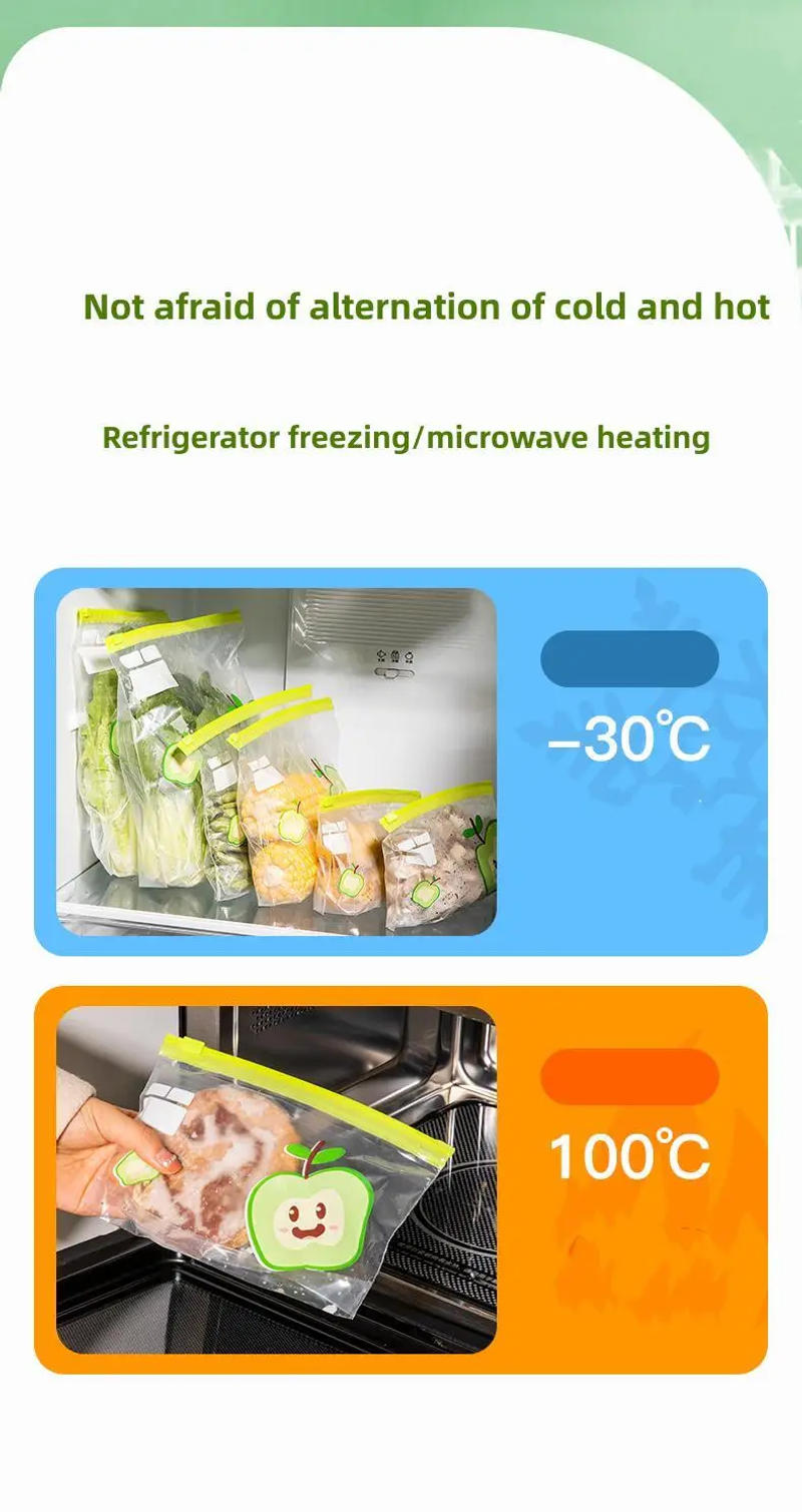 Description Picture 6 of itemReusable Zip Lock Bag Food Grade Transparent Storage Bag With Zipper Sealing Plastic Container Travel Freezer Camping Kitchen