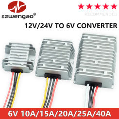 DC 12V/24V to DC 6V 10A 15A 20A 25A 40A Step Down Converter Regulator 12 Volt to 6 Volt Buck Module Power Supply for Car Toys