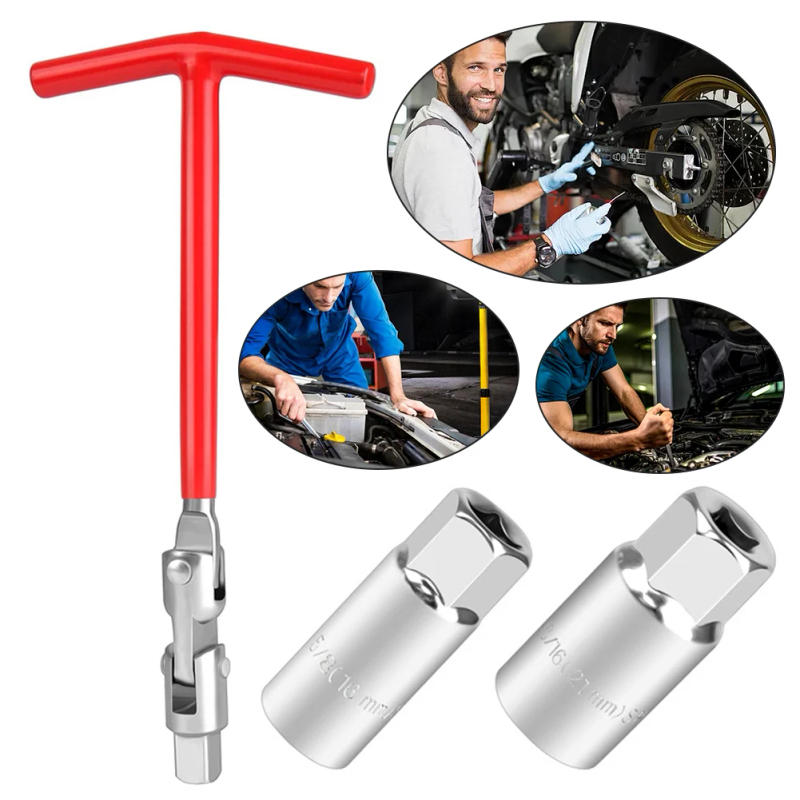 Description Picture 5 of itemT-Bar Spark Plug Spanner Wrench 16mm 18mm Sockets Spark Plug Socket Wrench Set Spark Plug Removal Wrench Auto Repair Tools