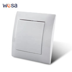 White Classic Flame Retardant Plastic Panel 1 Gang 1 Way Wall Switch On / Off Rocker Switch 16A AC 250V 86mm*86mm