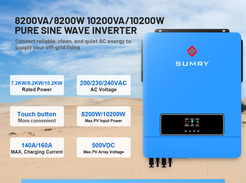 Description Picture 2 of itemSUMRY on/Off Grid Solar Inverter 10.2kw 48VDC To 220VAC MPPT Solar Power AC Hybrid Inverter Generator Dual Output