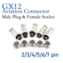 10Pcs GX12 2P 3/4/5/6/7 Pin Male And Female 12mm L88-93 Circular Aviation Socket Plug Wire Panel Connector with Plastic Cap Lid