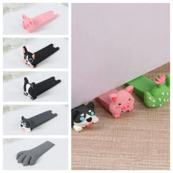 Cartoon Silicone Door Stop Shock Absorbent Home Door Block Wedge Doorstops Anti-collision Stopper Reusable Doorstop