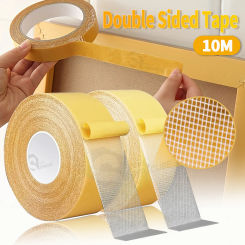 10M Strong Fixation Double Sided Tape Heavy Duty Translucent Mesh Waterproof Traceless Grid Adhesive for Carpet Photo frames