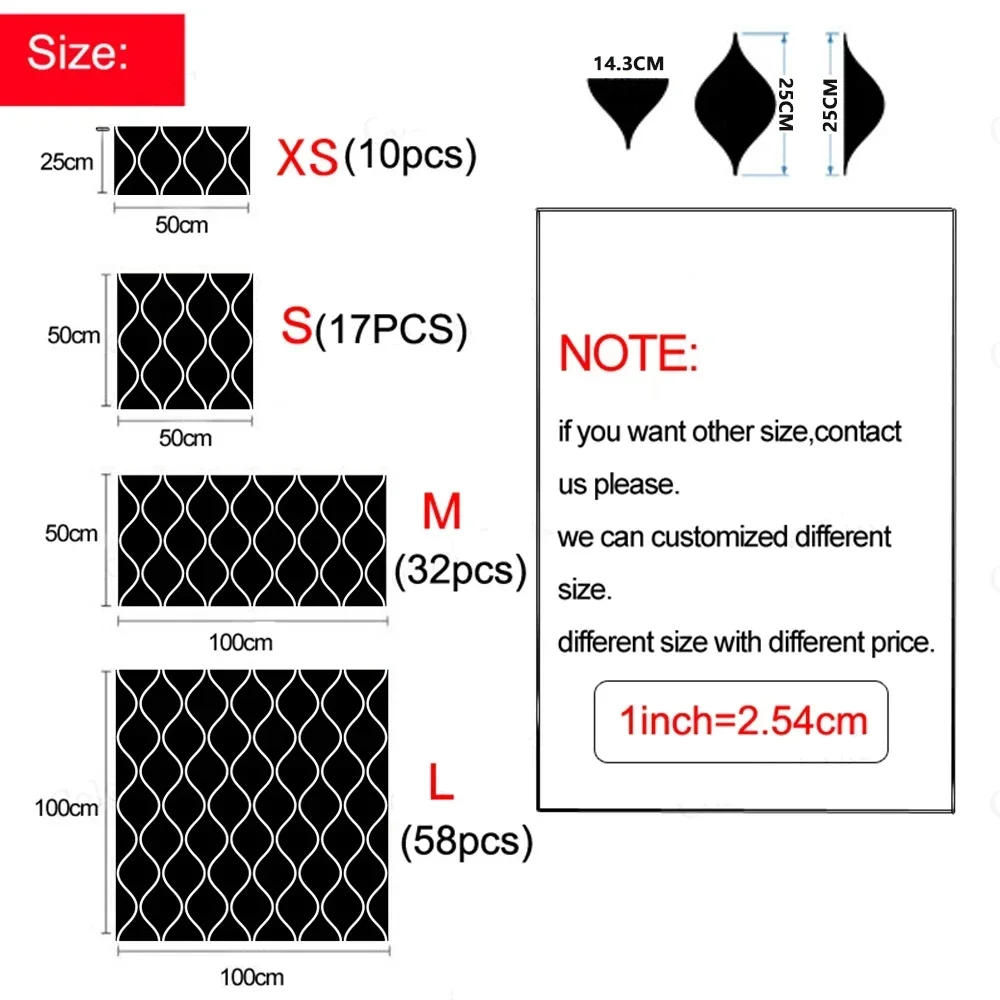 Description Picture 4 of item3D Mirror Stickers Acrylic Triangles Self-adhesive Wave Shape DIY Wall Mirror Stickers for Living Room Home Decor 58/32/17/10pcs