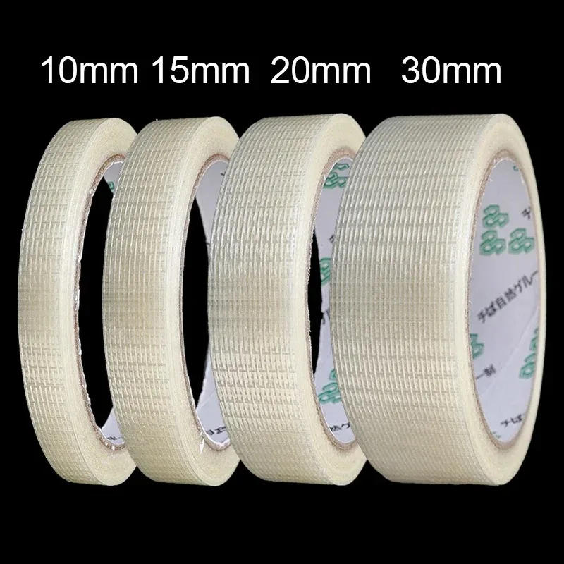 Description Picture 3 of item20M Strong Fixation Mesh Tape Transparent Single Side Adhesive Seal Grid Tape Waterproof Strapping Packaging Fiberglass Tapes