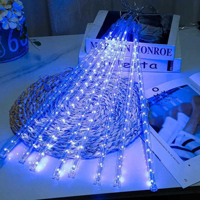 Description Picture 5 of itemOutdoor LED Meteor Shower LightsHoliday 24/16/8 Tubes Garden Street Fairy String Light for Party Christmas Decorations for Home