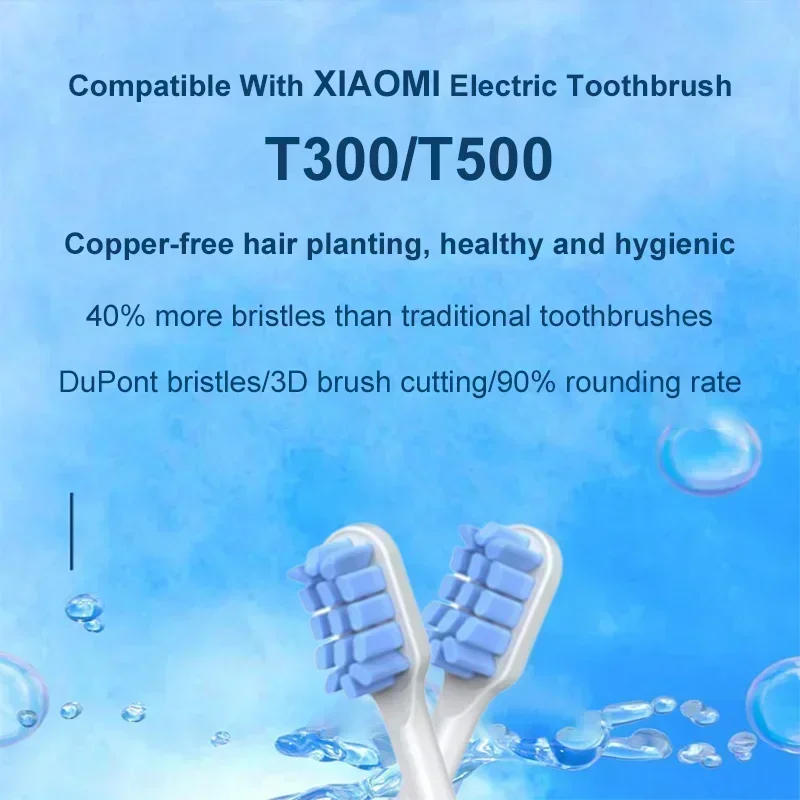 Description Picture 2 of item10PCS Replaceable For XIAOMI MIJIA T300/500/700 Brush Heads Sonic Electric Toothbrush Soft DuPont Bristle Brush Vacuum Nozzles