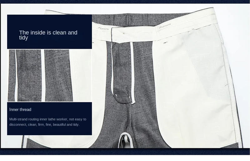 Description Picture 5 of itemSummer casual pants for men's business and office formal wear, loose and solid color high-end oversized straight leg suit pants