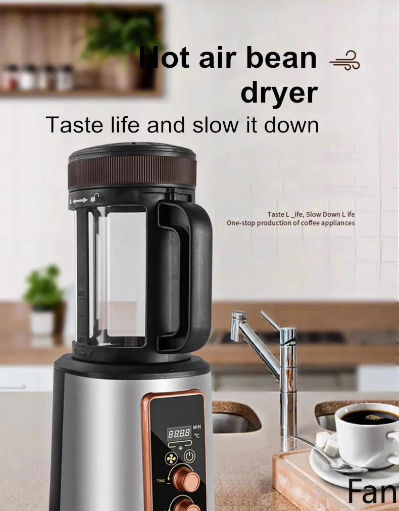 Description Picture 2 of item300g Coffee Bean Roaster Adjustable Temperature Small Commercial Timer Automatic Cooling 110-220V Kitchen Coffee Bean Roasters
