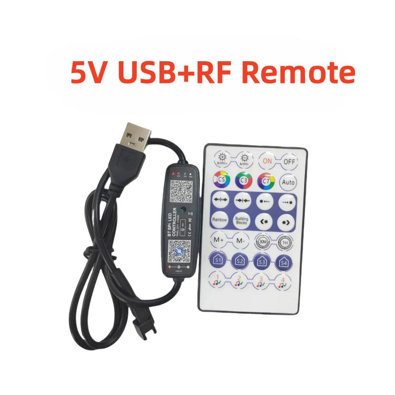 Description Picture 6 of itemLed Pixel SPI Controller Music APP Control 12V-24V Pixel LED Strip Light SK6812 WS2812 WS2811 IC 5V USB Remote Music Controller