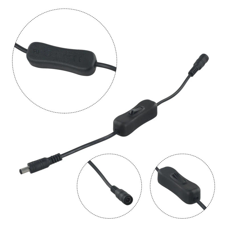 Description Picture 4 of itemDC 12V Inline Rocker Switch On Off With Female Male Power Cable 5.5x2.1mm DC Connector Switch For CCTV LED Strip Light
