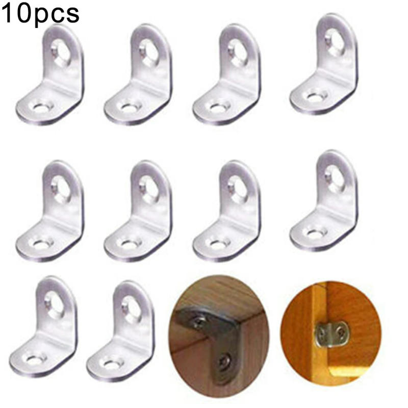 Description Picture 5 of item10pcs Stainless Steel 90 Degree Angle Bracket L Shape Corner Joint Brace Bracket Fastener Furniture Cabinet Screen Wall Hardware