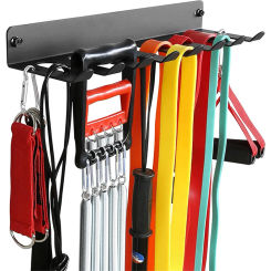 Gym Equipment Storage Rack Wall Mount Heavy Duty Gym Rack Resistance Bands Rack for Exercise Bands Lifting Belts and Jump Ropes