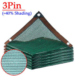 3Pin Deep Green Garden Sunshade Net Greenhouse Shaing Cover Outdoor Awning Agriculture Sun Shade Net 40% Shading