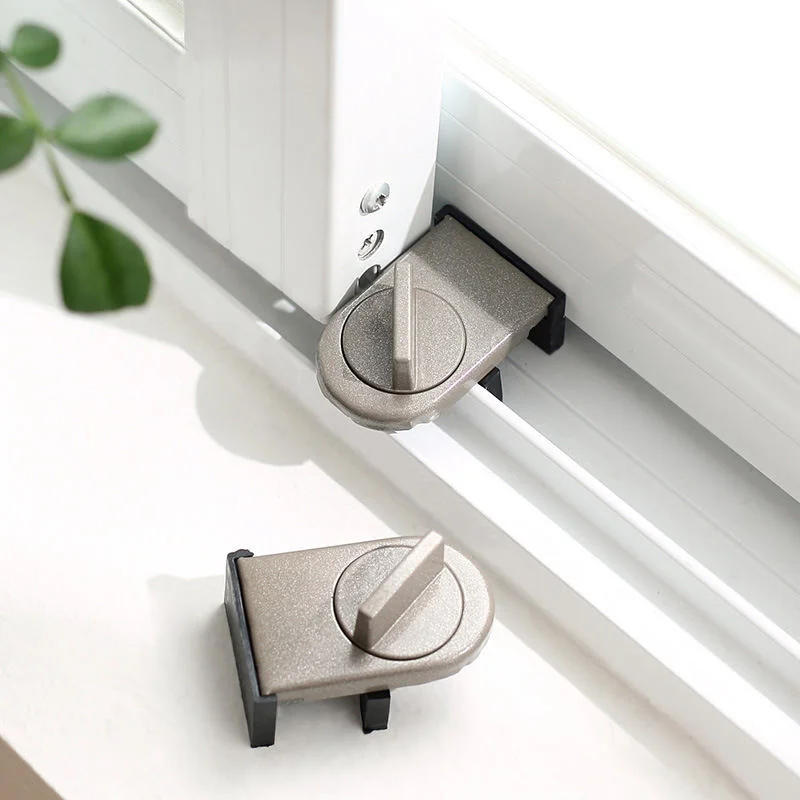 Description Picture 2 of item1/2PC Security Anti-theft Lock Window Sliding Door Lock Sliding Sash Doors Stopper Cabinet Locks Straps Wholesale Top Quality