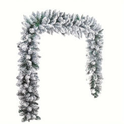 9FT Long Snow-Kissed Flocked Christmas Garland Christmas Supplies Christmas Tree Topper Christmas Decoration 2025 for household