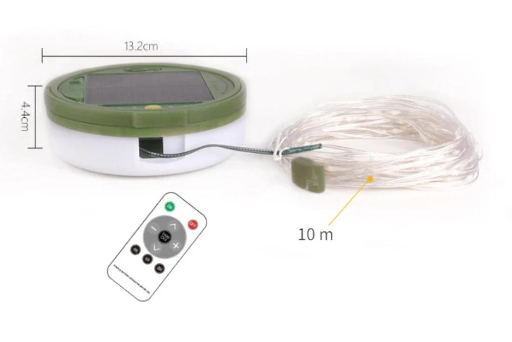 Description Picture 3 of item2 in 1 Solar Camping String Lights 8 Modes Outdoor Portable Lights USB Rechargeable Waterproof Camping Lantern Hiking Tent Yard