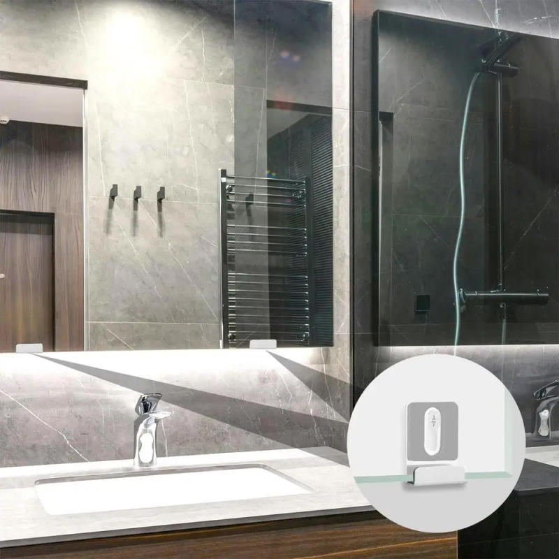 Description Picture 3 of itemClips Mirror Holder Set Stainless Steel Multipurpose Mirrow Clips User Friendly Mirrow Holder For Bathrooms Garages Basements