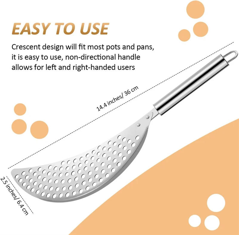 Description Picture 5 of itemLMETJMA Stainless Steel Pot Strainer with Handle Kitchen Pasta Strainer Colander Insert Drainer for Different Pot Pan JT170