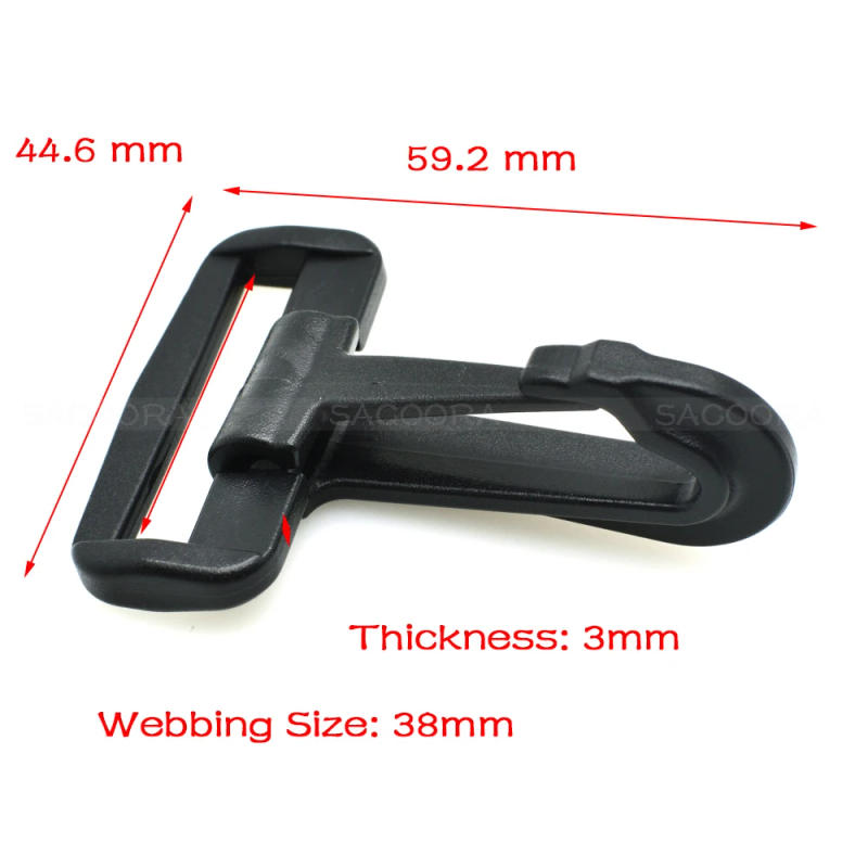 Description Picture 6 of item10pcs Olecranon hook Plastic Snap Hooks Rocker Style For Backpack Strap Paracord Lanyard Webbing 20mm 25mm 30mm 38mm 50mm