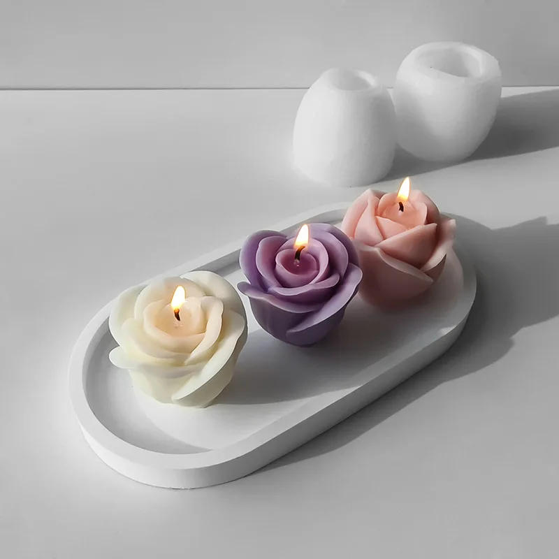 Description Picture 4 of itemRose Flower Scented Candle Silicone Mold 3D Handmade Flower Soap Diffuser Mold DIY Plaster Resin Plaster Candle Mold Home Decor