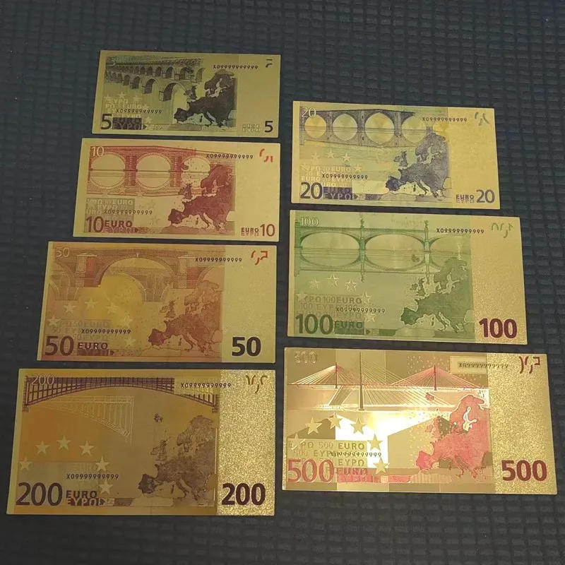 Description Picture 3 of item20~100pcs Fake Euro Bills 20 Euros Gold Foil Banknotes Fake Money European Banknotes 50 Euro Gold Banknotes Gifts Collection