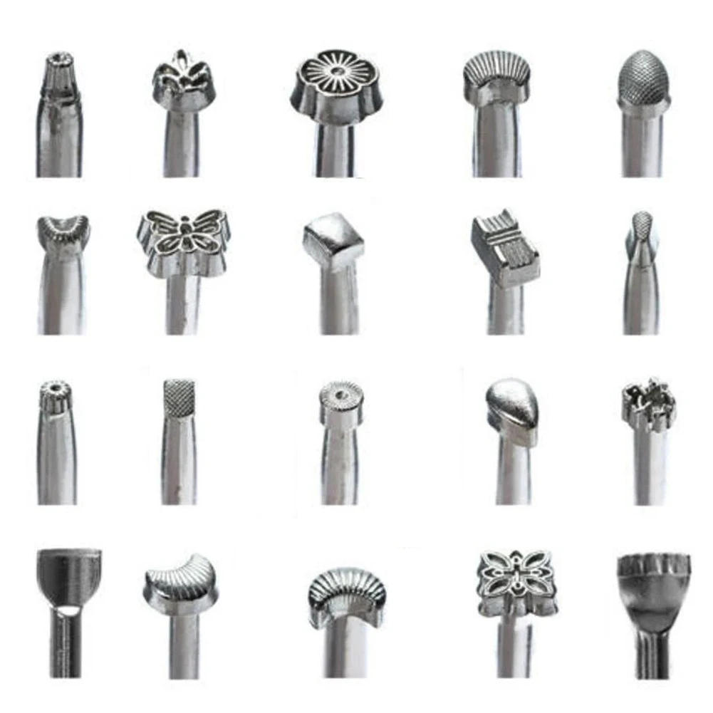 Description Picture 6 of itemPottery Stamps for Embossing Leather Tools Stainless Steel Flowers Punch DIY Ceramic Manual Stamp Printing Mold Set