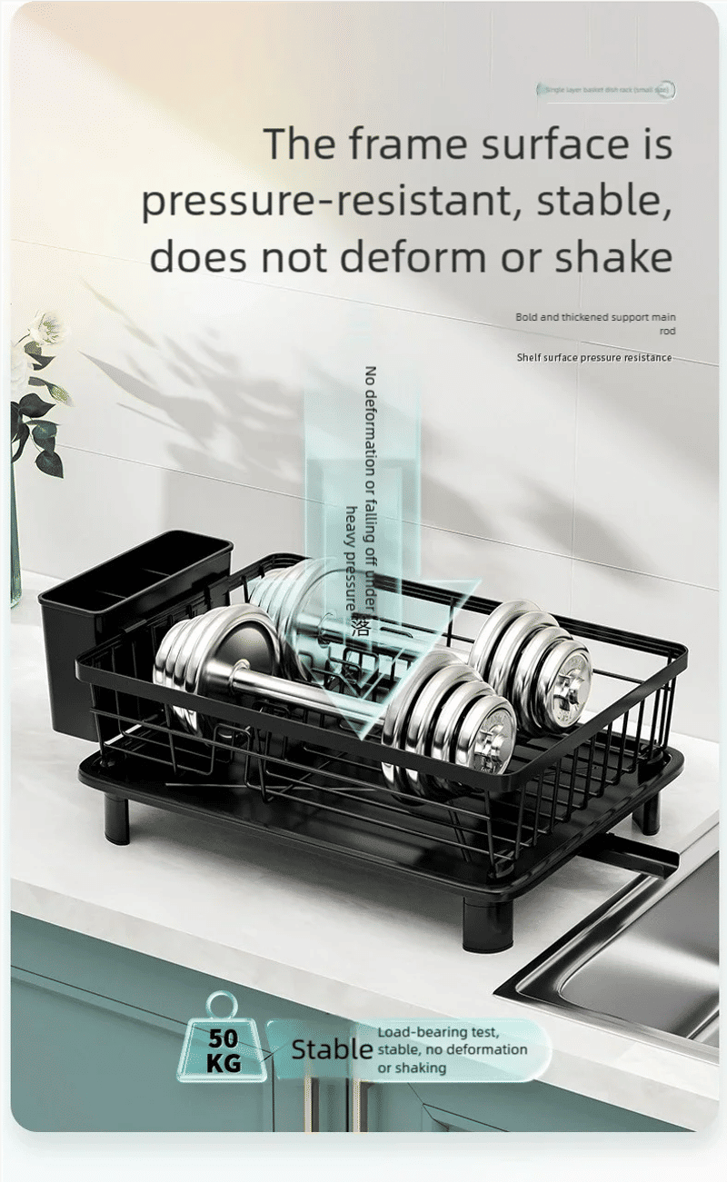 Description Picture 4 of itemKitchen Dish Rack Dinnerware Drying Rack Chopsticks and Cutlery Storage Rack Household Multifunctional Countertop Shelf Drainer