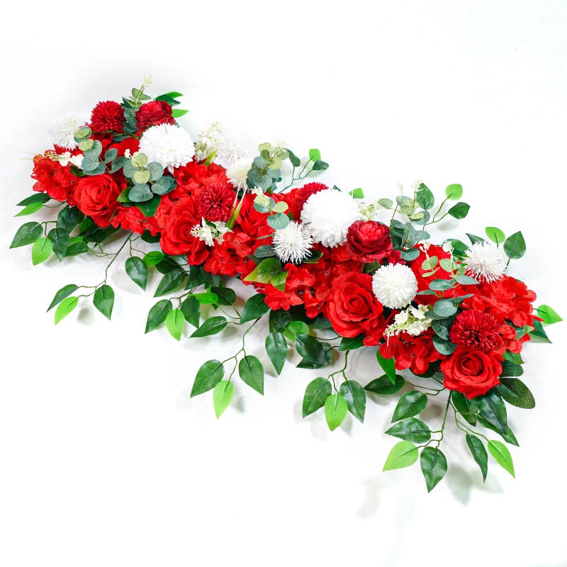 Description Picture 2 of item100cm DIY Wedding Flower Wall Decor Arrangement Supplies Silk Peony Rose Artificial Flower Row Decoration Wedding Arch Backdrop