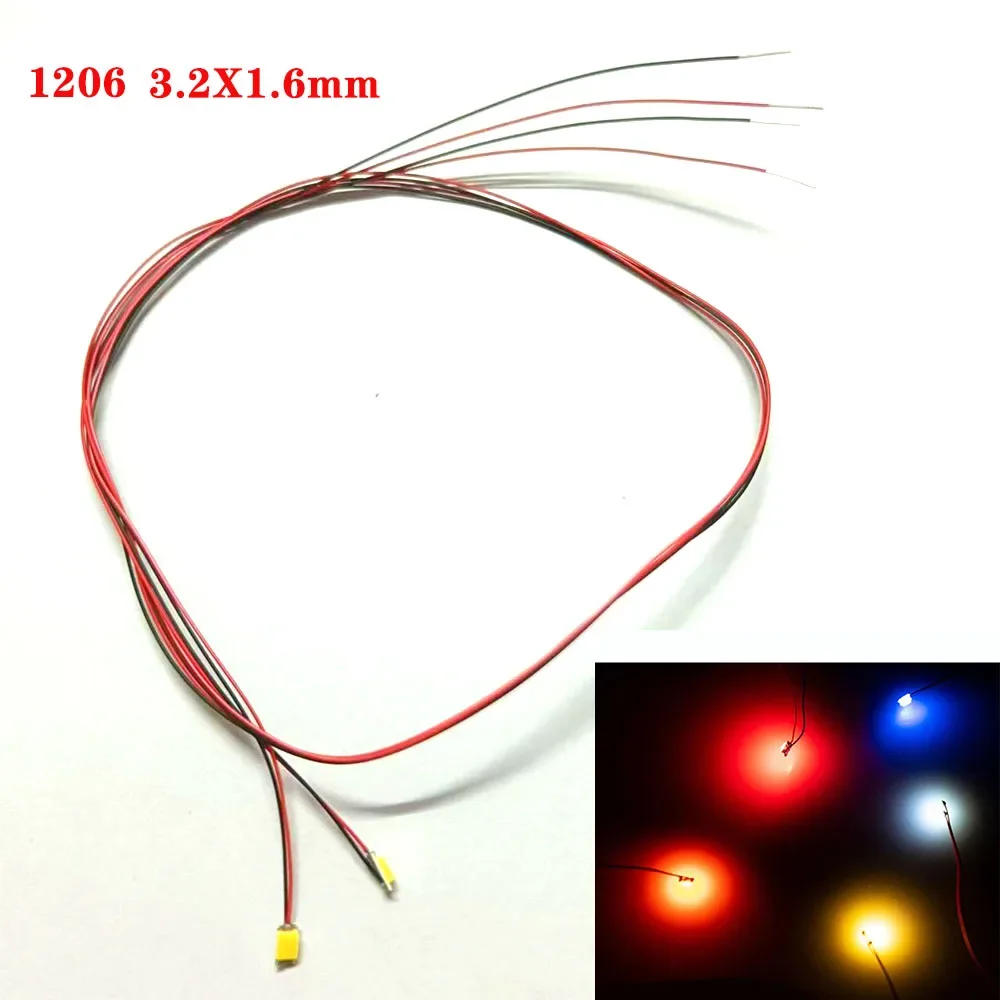 Description Picture 3 of item30Pcs 0402 0603 DIY Micro SMD Led Lamp Wired Led Pre-Soldered Micro Litz Wired Chip 30cm 3V Railway Scenes Model Building Kits