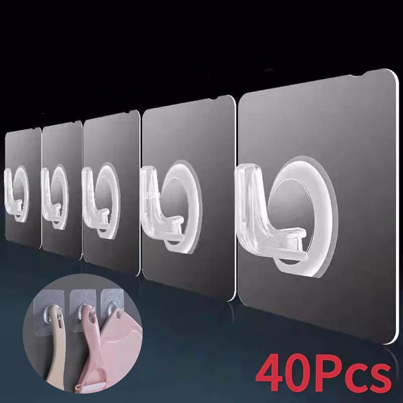 Description Picture 6 of itemMulti-Purpose Transparent Hook Double-sided Adhesive Wall Hooks Waterproof Clothes Hats Towel Hooks Kitchen Bath Door Hooks