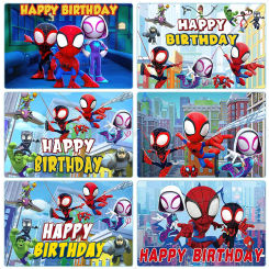 Marvel Superhero Backdrop Avengers Iron Man Spiderman Birthday Party Banner Photography for Kids Birthday Boys Party Decorations