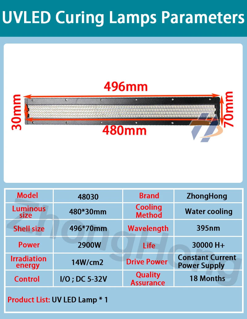 Description Picture 3 of itemUV LED Lamp For Toshiba Nozzle Flatbed Printer Photo Inkjet Printer Ink Curing Light Ricoh Nozzle Varnish Print Head 48030