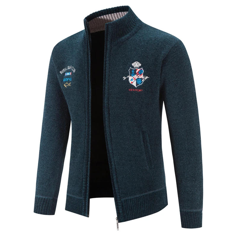 Description Picture 6 of itemHigh Quality Men Winter Thicker Warm Stand-up collar Cardigans Men Cardigan Sweaters Jackets Slim FIit Casual Sweatercoats 3XL