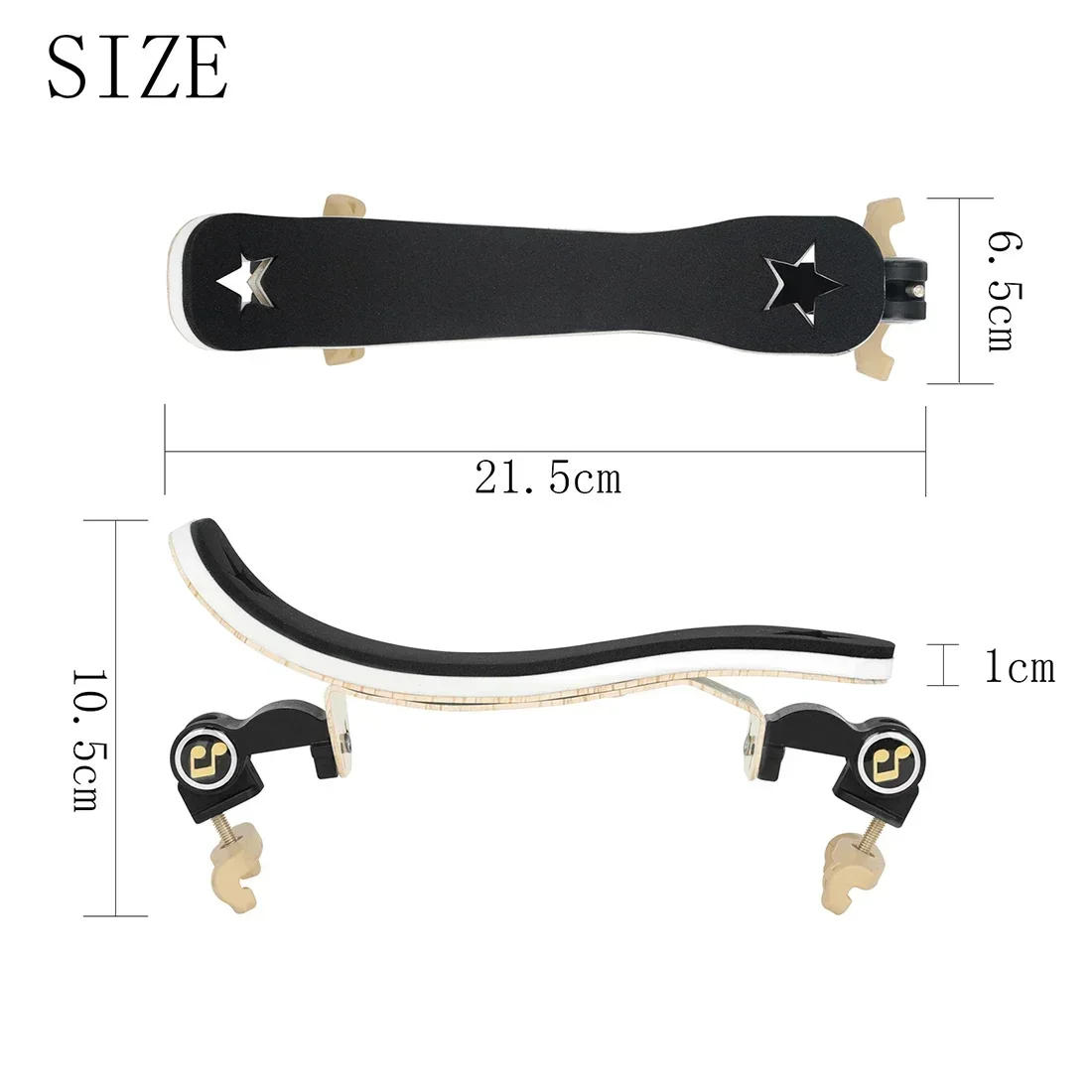 Description Picture 3 of itemIRIN Violin Shoulder Rest Aluminum Alloy Violin Shoulder Rest Black Padded for 4/4 3/4 1/2 1/4 1/8 Violin Parts & Accessories