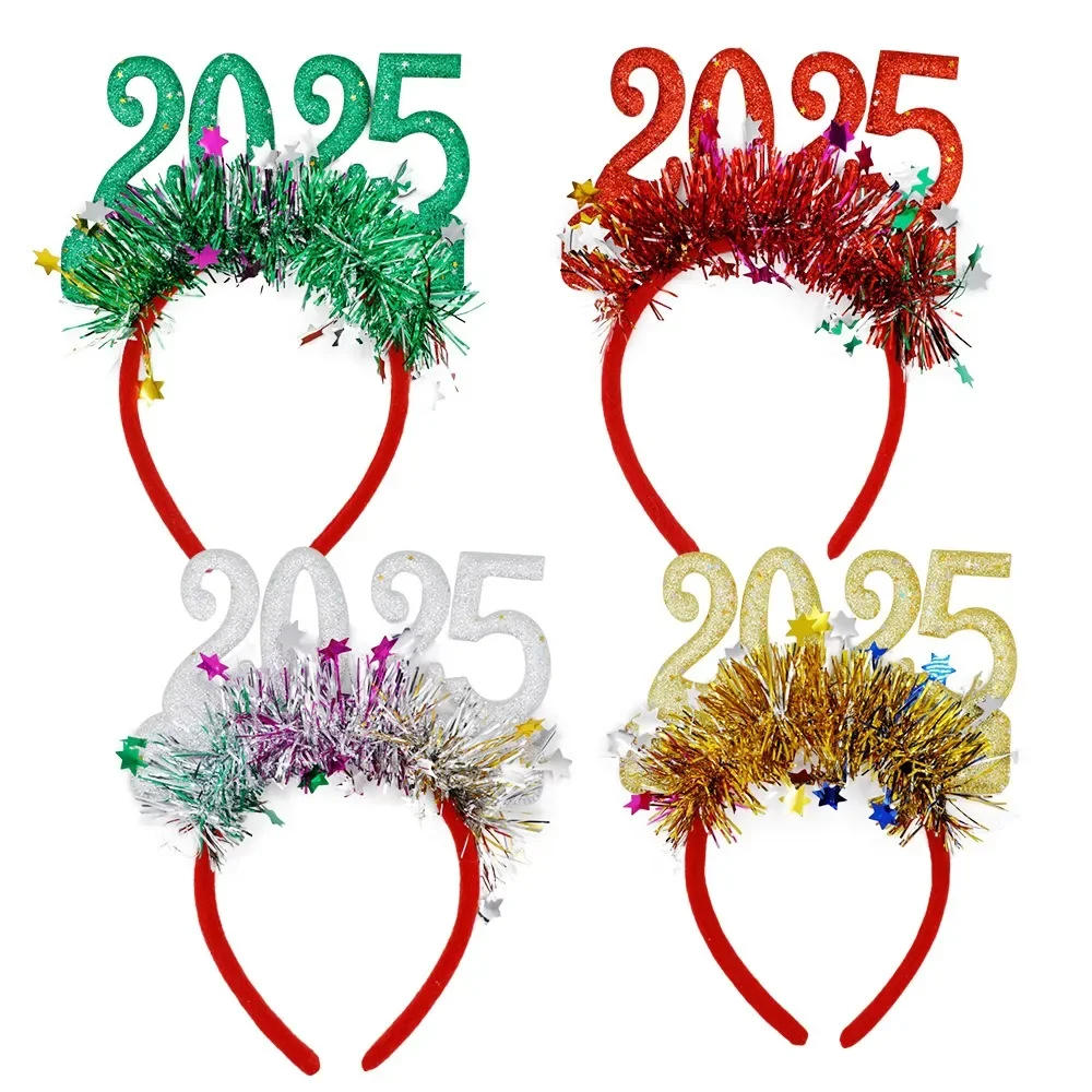 Description Picture 2 of itemNew Year 2025 New Year's Eve Headband Shining Colorful Headwear Happy New Year 2025 Carnival Merry Christmas Party Decor