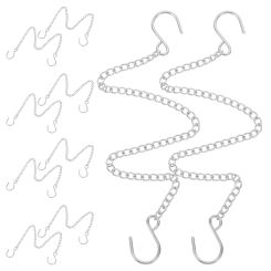 10 Pcs House Plate Hanging Chain Billboards Chains Hooks Bird Feeder Stainless Steel Planter for Toys
