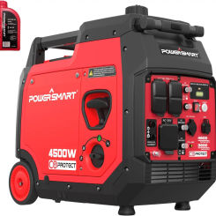 4500 Watt Super Quiet Inverter Generator Portable Generator Gas Powered with Electric Start CO Sensor Wheels Handle Kit Oil
