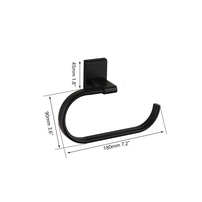 Description Picture 3 of itemYANKSMART Matte Black Hand Towel Rack Self Bathroom Towel Hand Towel Holder Bar Stick on Wall Stainless Steel