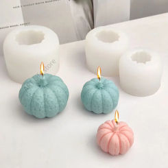 Halloween Pumpkin Silicone Candle Mold DIY Soap Plaster Resin Ice Cube Chocolate Baking Mould for Holiday Atmosphere Decoration